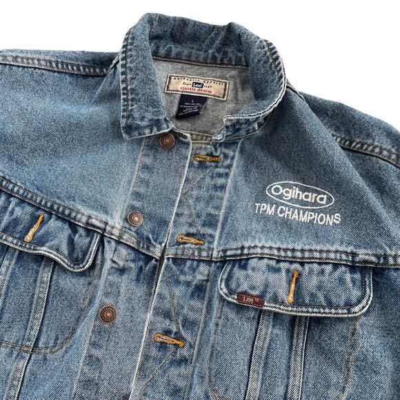 Vintage Lee Denim Jacket TMP Champions Size Large - Picture 4 of 4